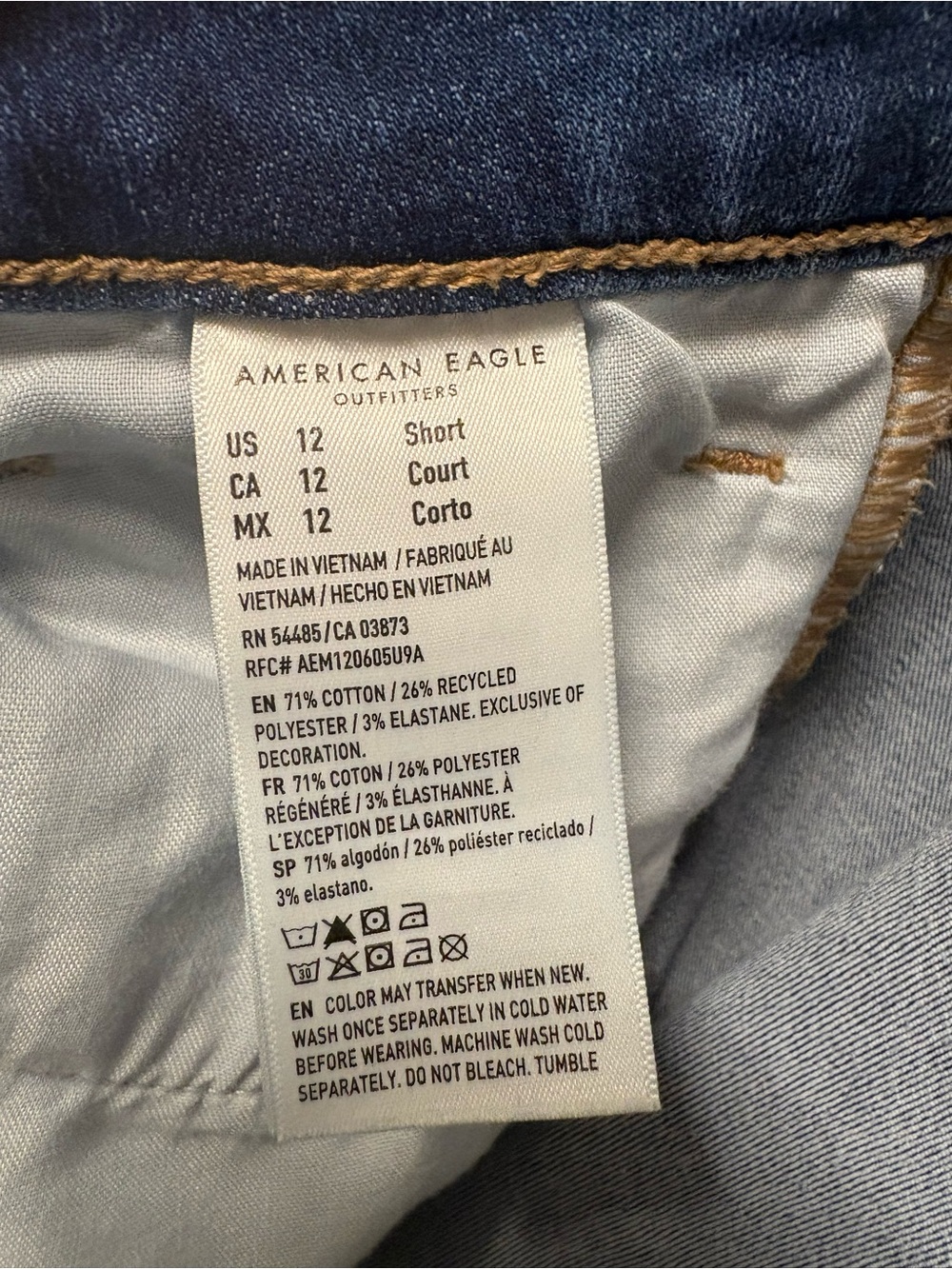 NWT American Eagle Next Level Stretch Jeans Dark Wash Slim Straight US 12 - Picture 8 of 8